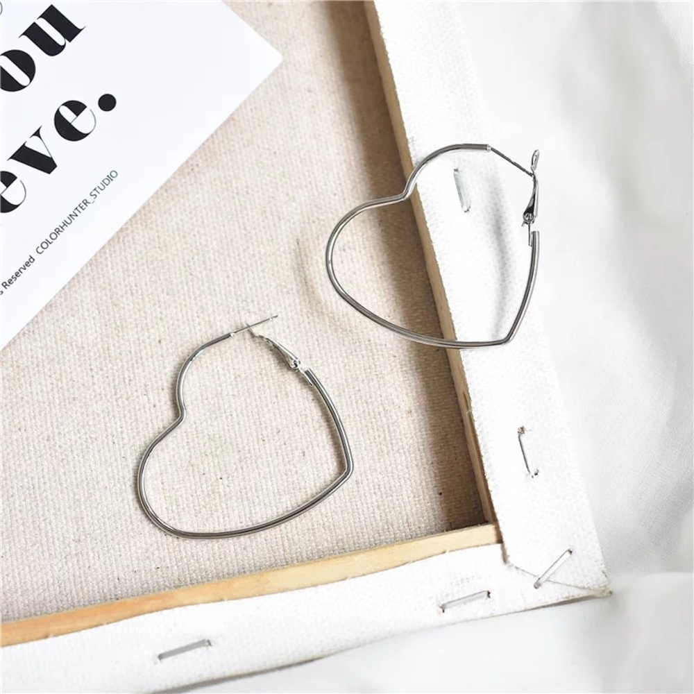 heart shaped hoop earrings